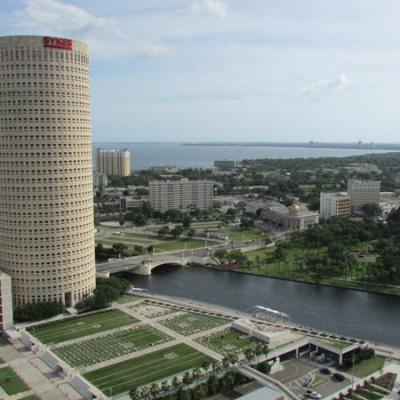 Kilátás toronyház luxuslakásból, Tampa belváros 1.