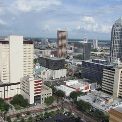 Kilátás toronyház luxuslakásból, Tampa belváros 2.